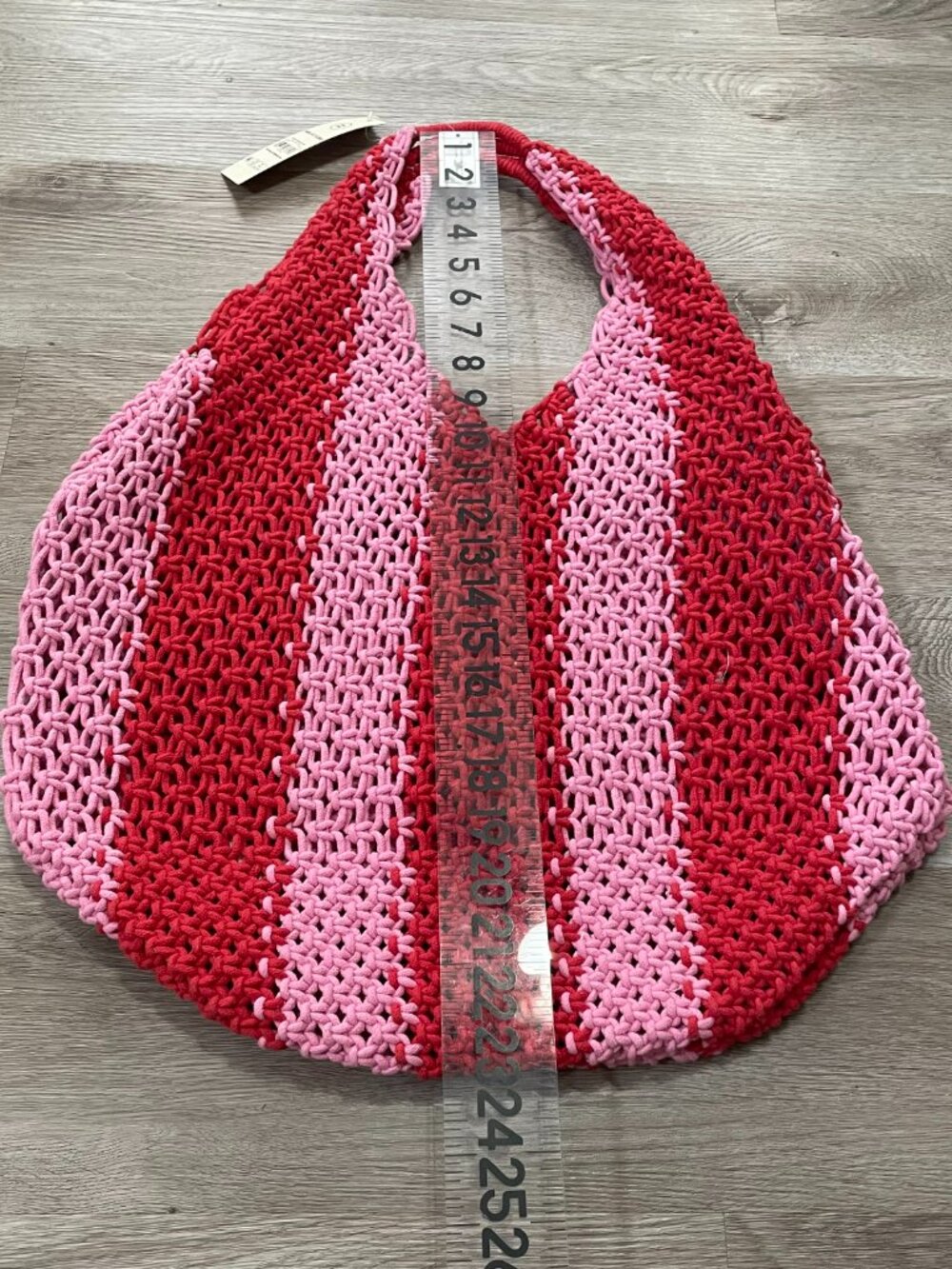 Red Pink Crochet Hobo Bag - Picture 2 of 11